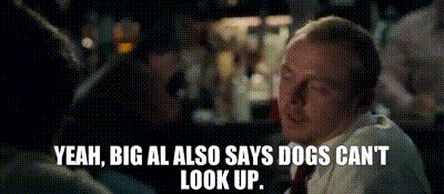Big Al says dogs can't look up